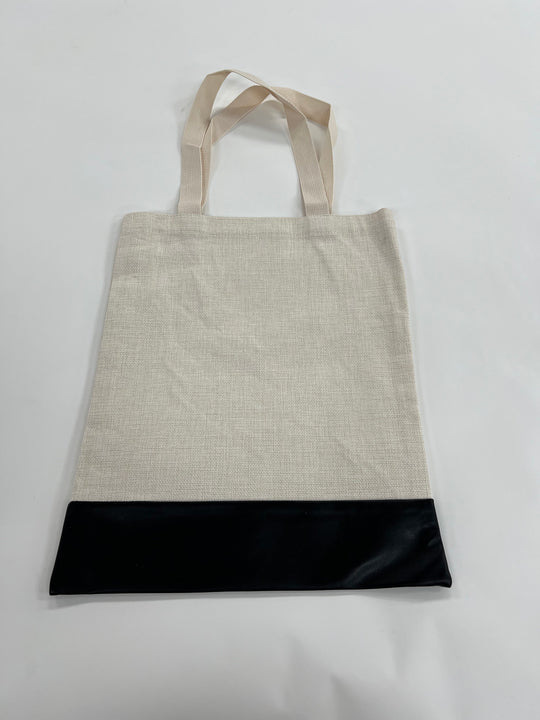 Linen and Leather Shopping Bag