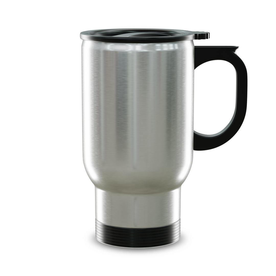 14oz. White Travel Mug with handle
