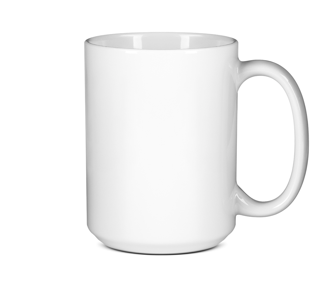 Black Ceramic Sublimation Coffee Mug with Printable White Area - 15oz.